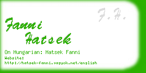 fanni hatsek business card